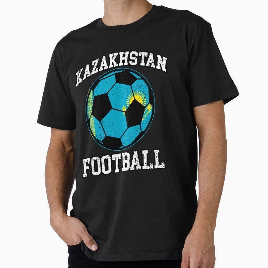 Soccer Ball Kazakhstan Soccer Fans T-Shirt - Casual Everyday Wear Unisex - T-Shirt, Sweatshirt, Hoodie