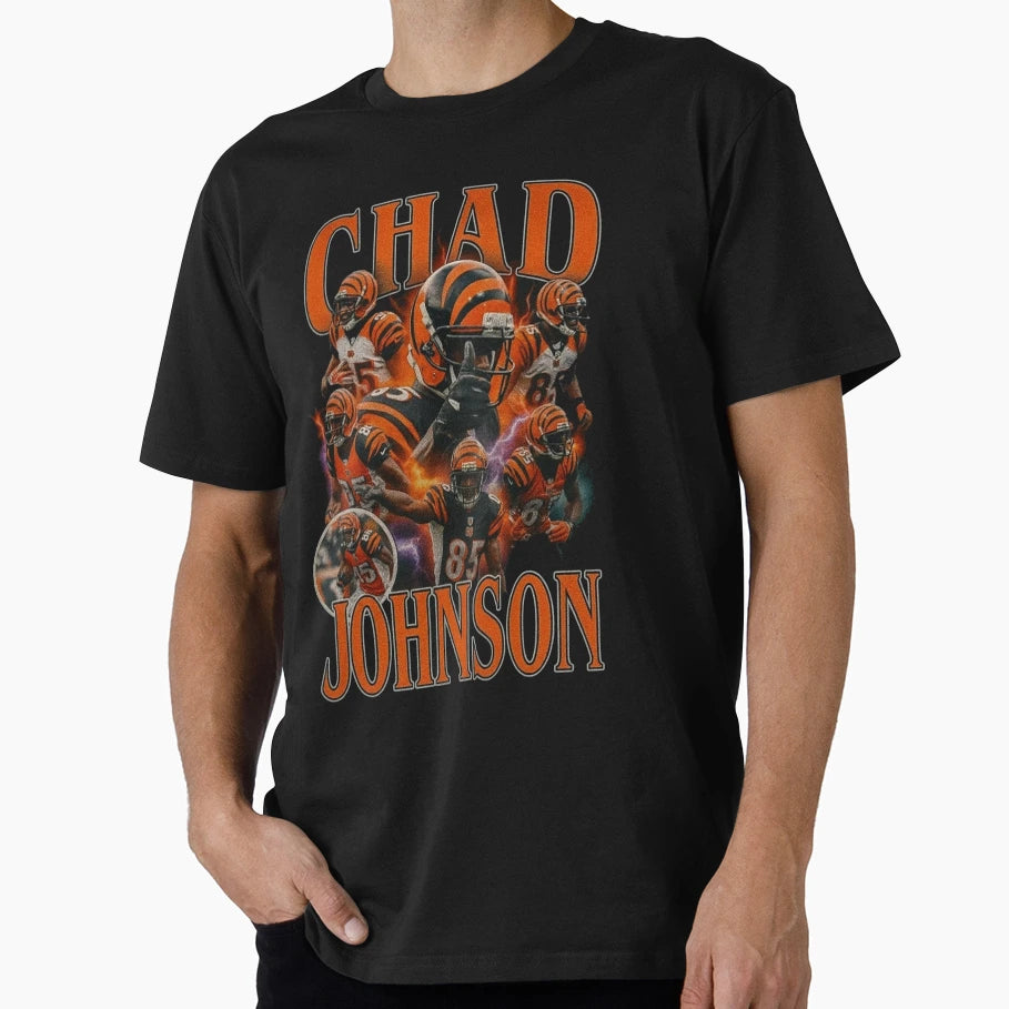 Chad Johnson Cincinnati Football T-Shirt - Novelty Apparel for Adults - T-Shirt, Sweatshirt, Hoodie