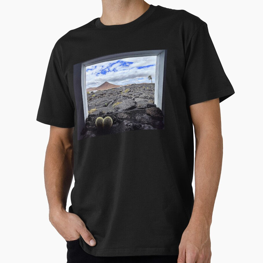 Framed View of Volcanic Landscape, Lanzarote by - Adult & Kids T-Shirts, Sweatshirts & Hoodies apparel design preview 1