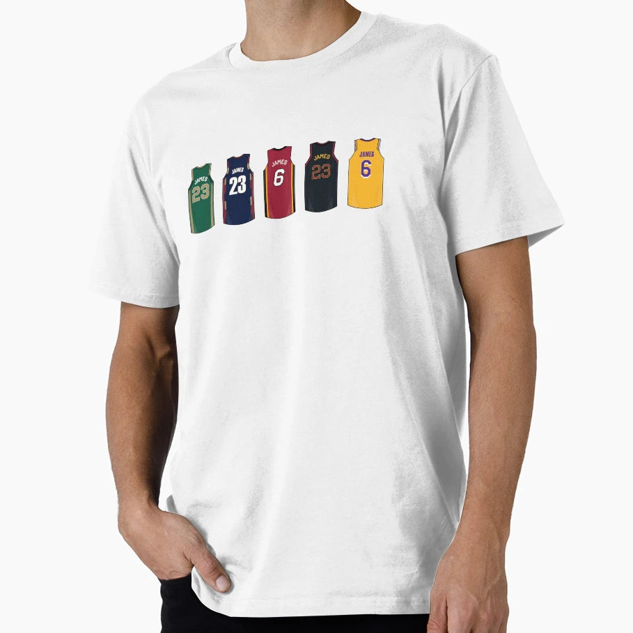 Lebron James Jersey History T-Shirt - Minimalist Print Unisex - T-Shirt, Sweatshirt, Hoodie