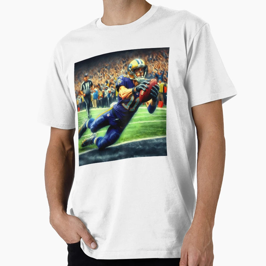 Football Player Diving Catch T-Shirt - Custom Art Print for Adults - T-Shirt, Sweatshirt, Hoodie