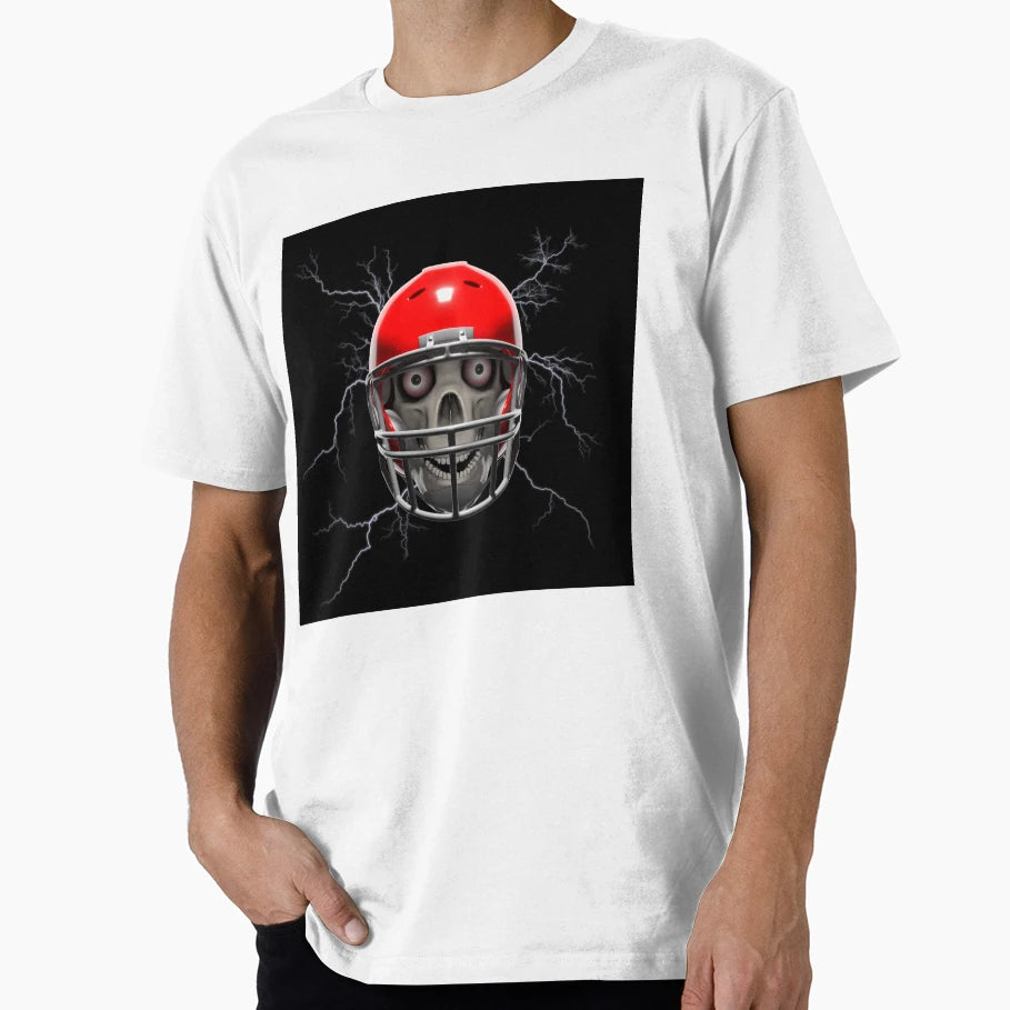Football Skull T-Shirt - Aesthetic Graphic for Adults - T-Shirt, Sweatshirt, Hoodie