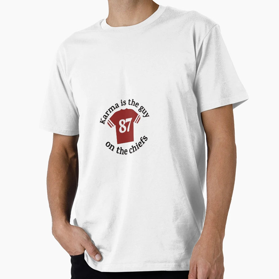 Karma Is Guy Chiefs T-Shirt - Fun Novelty Design for Adults - T-Shirt, Sweatshirt, Hoodie