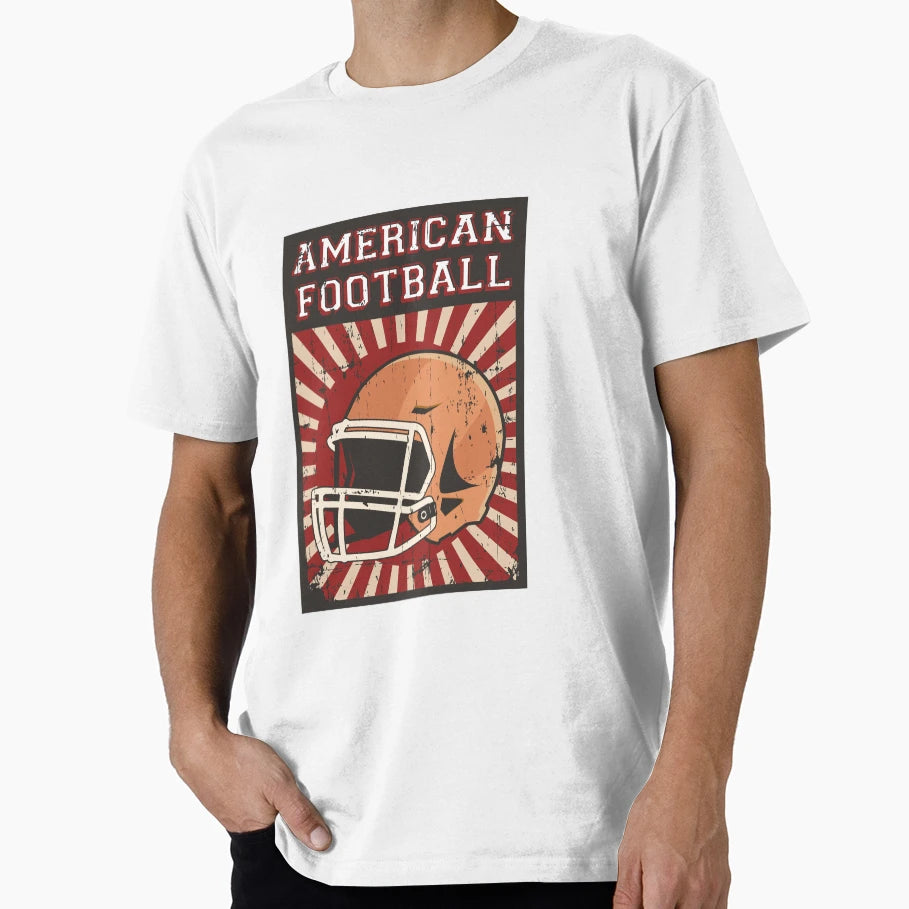 American Football Helmet Red T-Shirt - Graphic Print Unisex - T-Shirt, Sweatshirt, Hoodie
