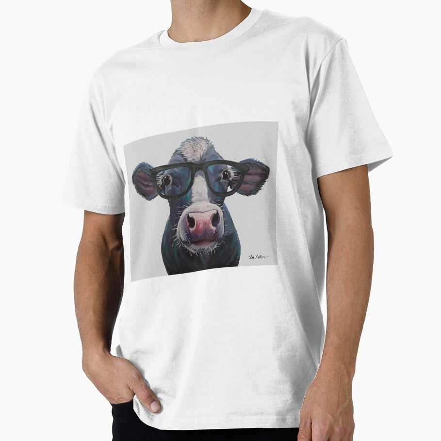 Cow with Glasses Art, Clara Belle Colorful by - Adult & Kids T-Shirts, Sweatshirts & Hoodies apparel design preview 1