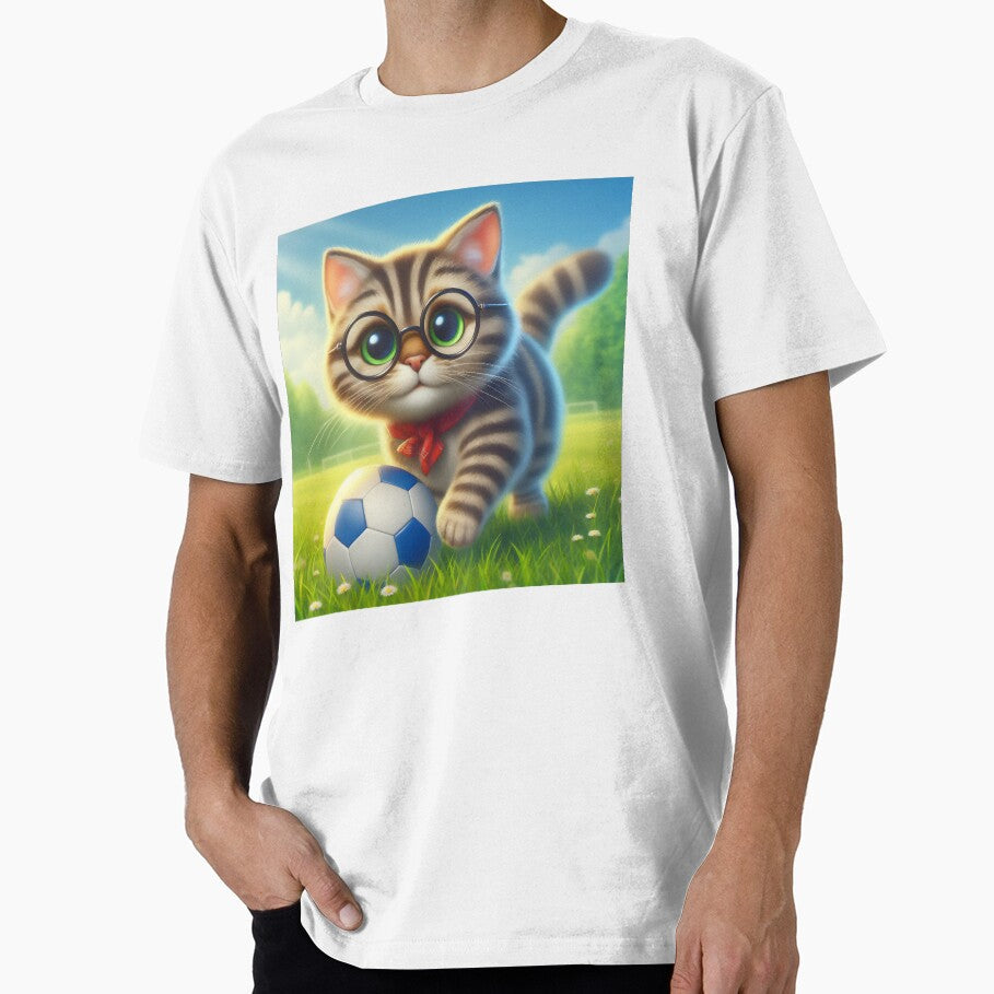 Goalkeeper Kitty in the Morning Dew by Beehanson - Adult & Kids T-Shirts, Sweatshirts & Hoodies apparel design preview 1