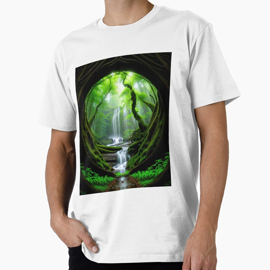 A beautiful lush Fairycore Elf forest scene by - Adult & Kids T-Shirts, Sweatshirts & Hoodies apparel design preview 1