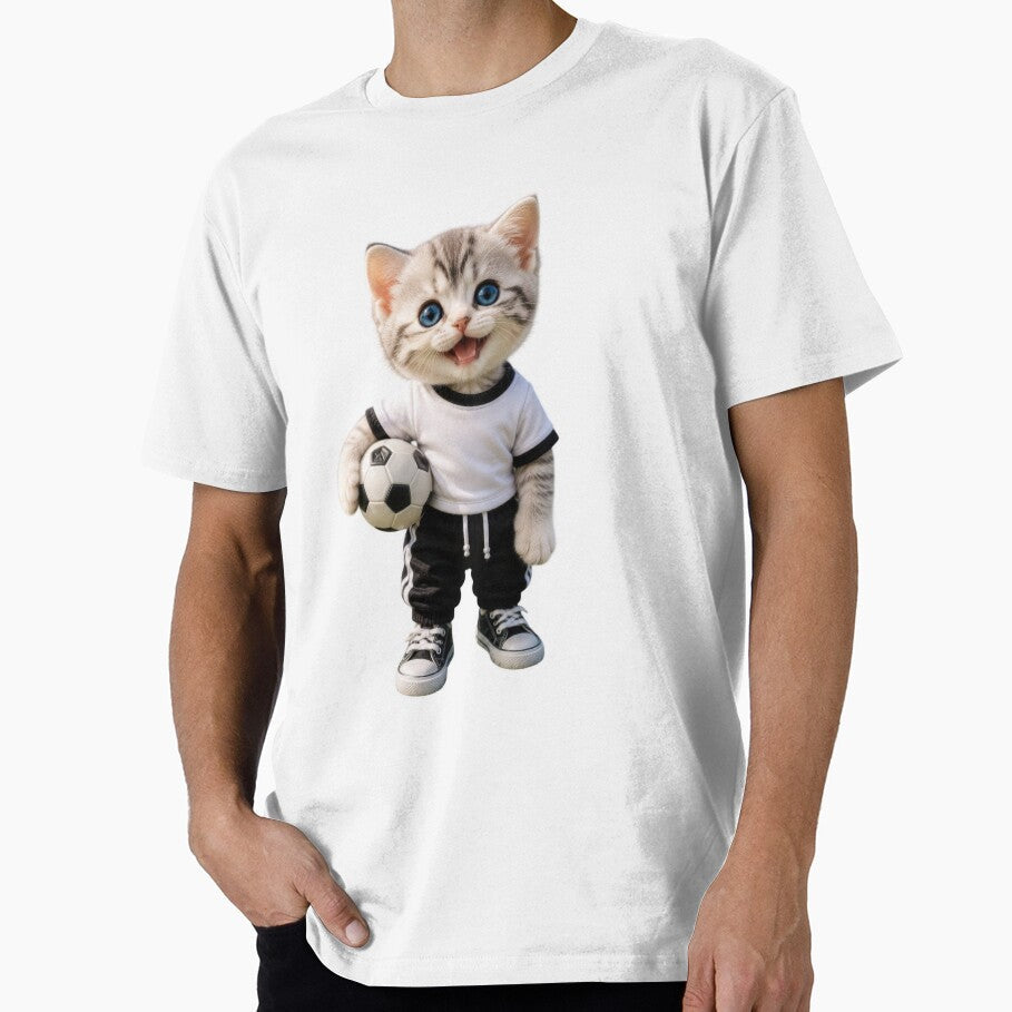 Cute Soccer Kitten by dreamybyana - Adult & Kids T-Shirts, Sweatshirts & Hoodies apparel design preview 1