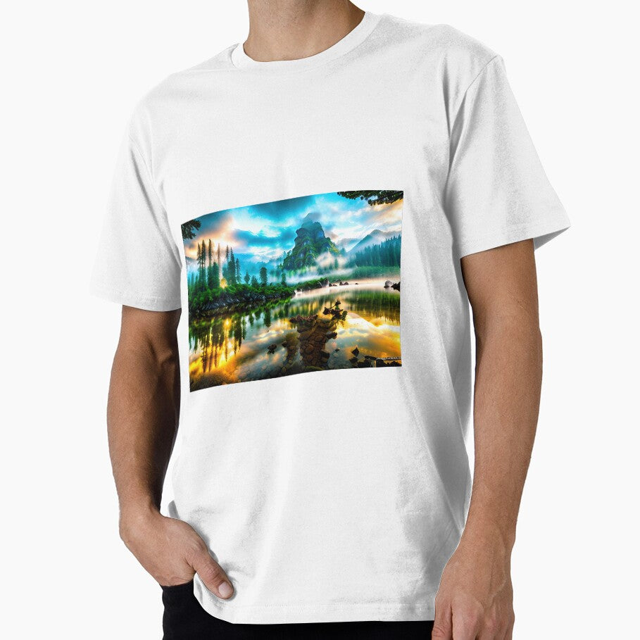 A beautiful Fairycore Elf forest and lake by - Adult & Kids T-Shirts, Sweatshirts & Hoodies apparel design preview 1