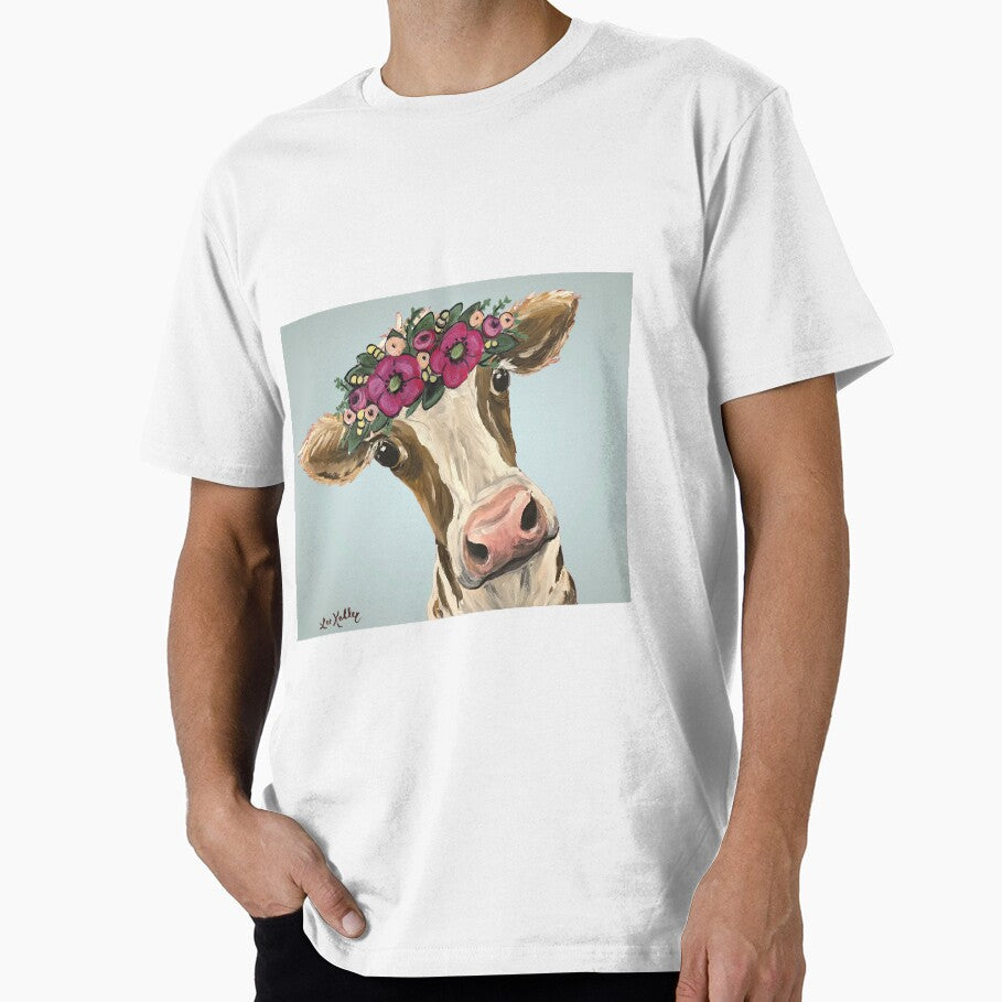 Flower Crown Cow Art, Farmhouse by leekellerart - Adult & Kids T-Shirts, Sweatshirts & Hoodies apparel design preview 1