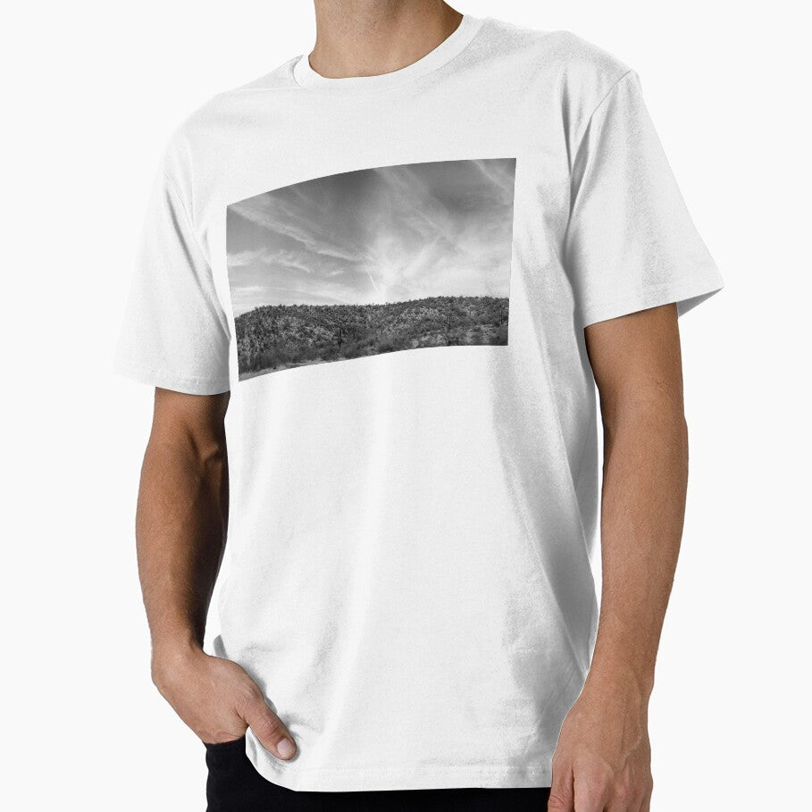 A monochrome view of the Sonoran Desert by Phakade's - Adult & Kids T-Shirts, Sweatshirts & Hoodies apparel design preview 1