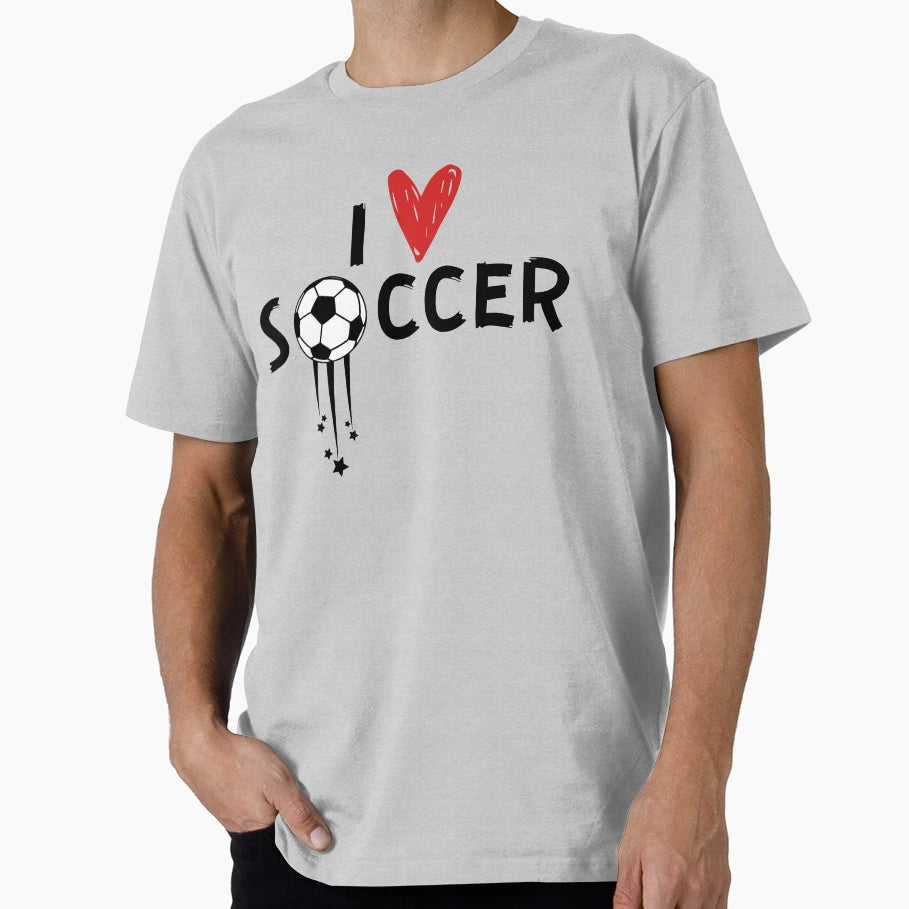 I Heart Soccer T-Shirt - Custom Art Print for Adults - T-Shirt, Sweatshirt, Hoodie