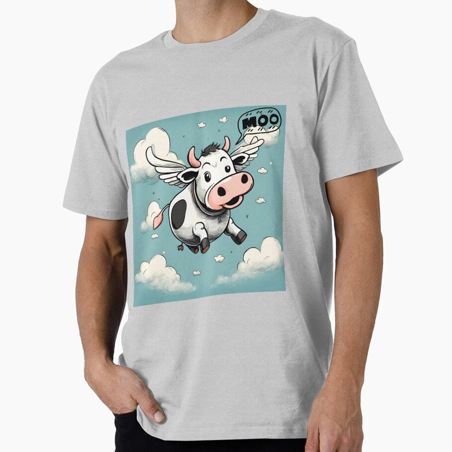 Cute Funny Flying Cow Quote Moo. Quirky Gifts For - Adult & Kids T-Shirts, Sweatshirts & Hoodies apparel design preview 1