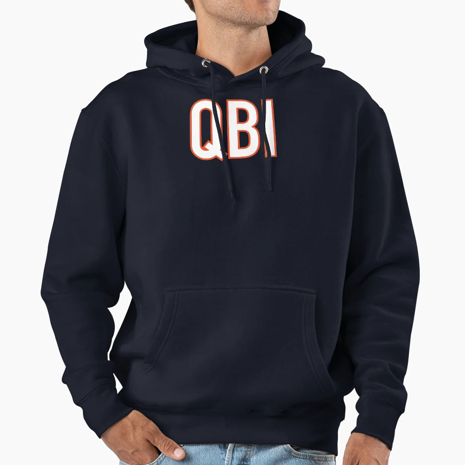 Qb1 Chicago Bears White Hoodie - Custom Art Print Men Women - T-Shirt, Sweatshirt, Hoodie