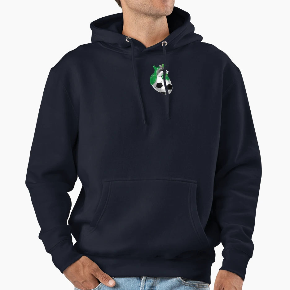 Soccer Football Heart Hoodie - Custom Art Print Unisex - T-Shirt, Sweatshirt, Hoodie