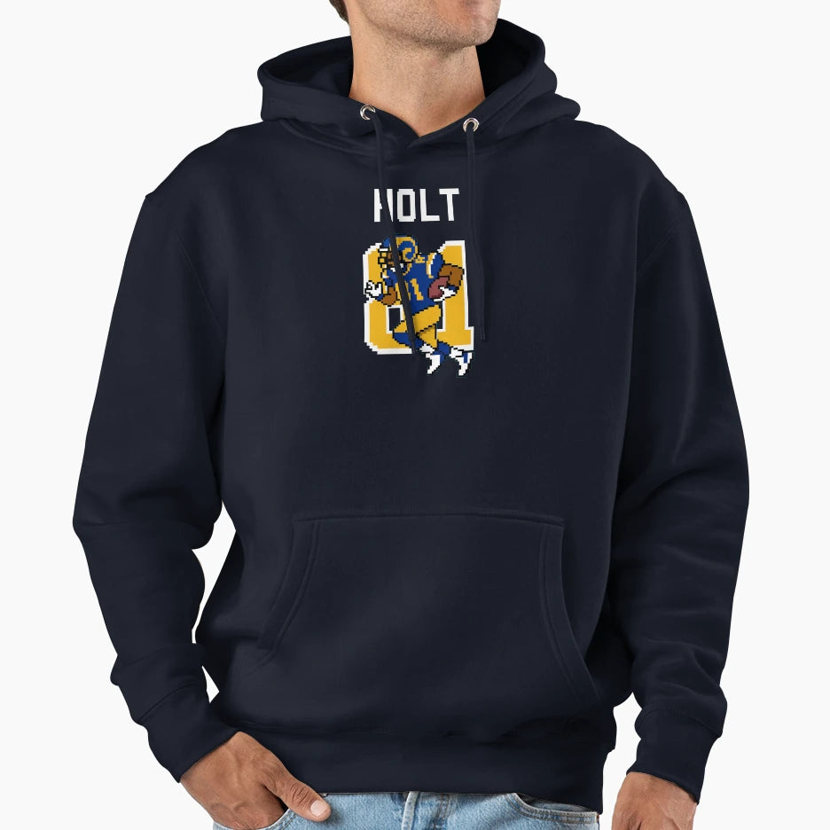 Torry Holt 81 Rams 8 Bit Football Tribute Hoodie - Aesthetic Graphic Unisex - T-Shirt, Sweatshirt, Hoodie