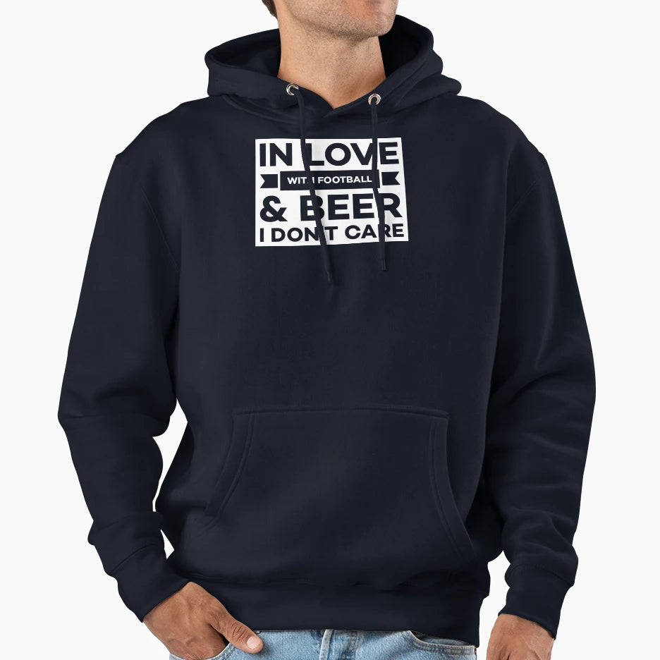 Love Football Beer Hoodie - Unique Graphic Men Women - T-Shirt, Sweatshirt, Hoodie