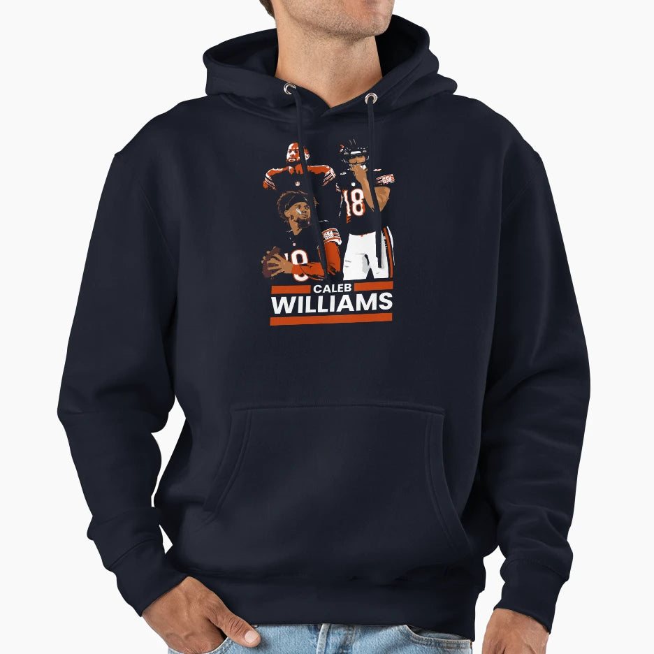 Da Bears Inspired CW Chicago Qb 18 Artwork Hoodie - Graphic Print Men Women - T-Shirt, Sweatshirt, Hoodie