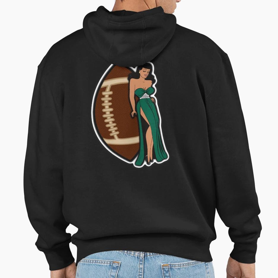 New York J Football Babe Hoodie - Custom Art Print Men Women - T-Shirt, Sweatshirt, Hoodie