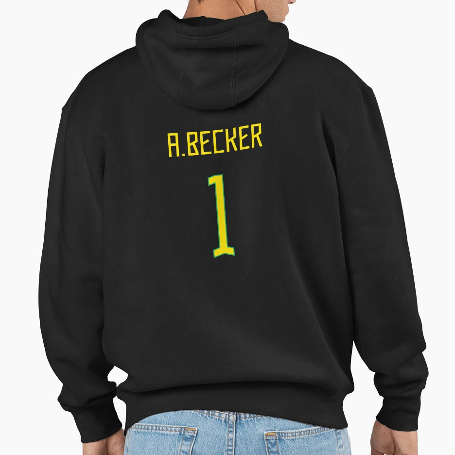 Alisson Becker Brazil Home Jersey 2023 Hoodie - Casual Everyday Wear Unisex - T-Shirt, Sweatshirt, Hoodie