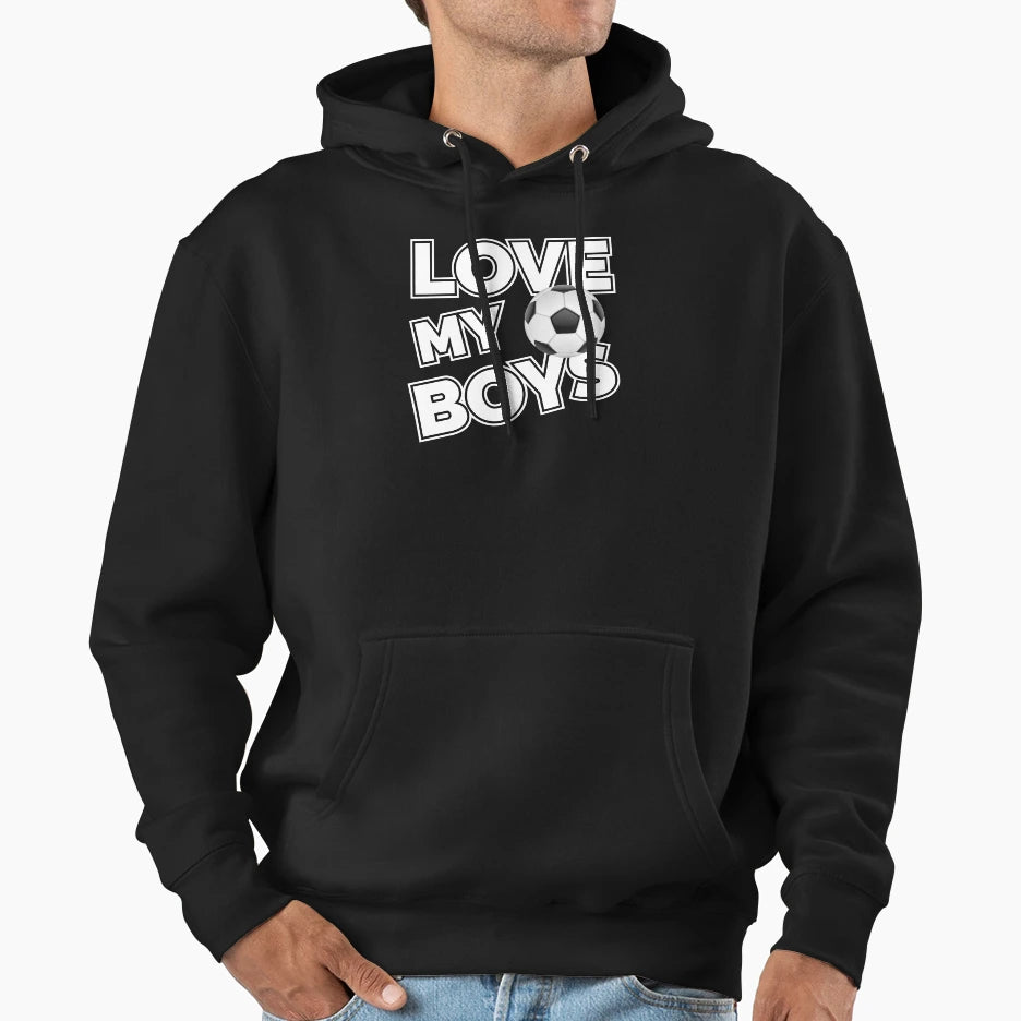 Love My Football Soccer Mom Dad Supporter Hoodie - Custom Art Print Unisex - T-Shirt, Sweatshirt, Hoodie