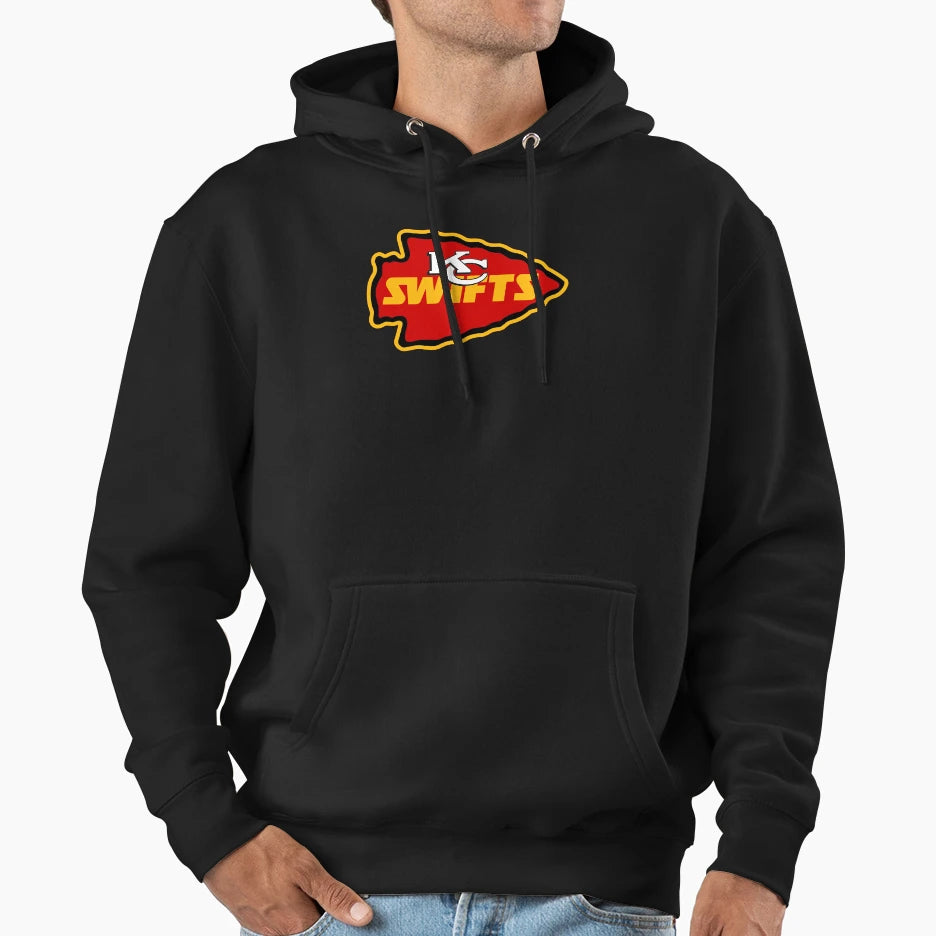 Kc Swifts Taylor Kelce Chiefs Hoodie - Custom Art Print for Adults - T-Shirt, Sweatshirt, Hoodie