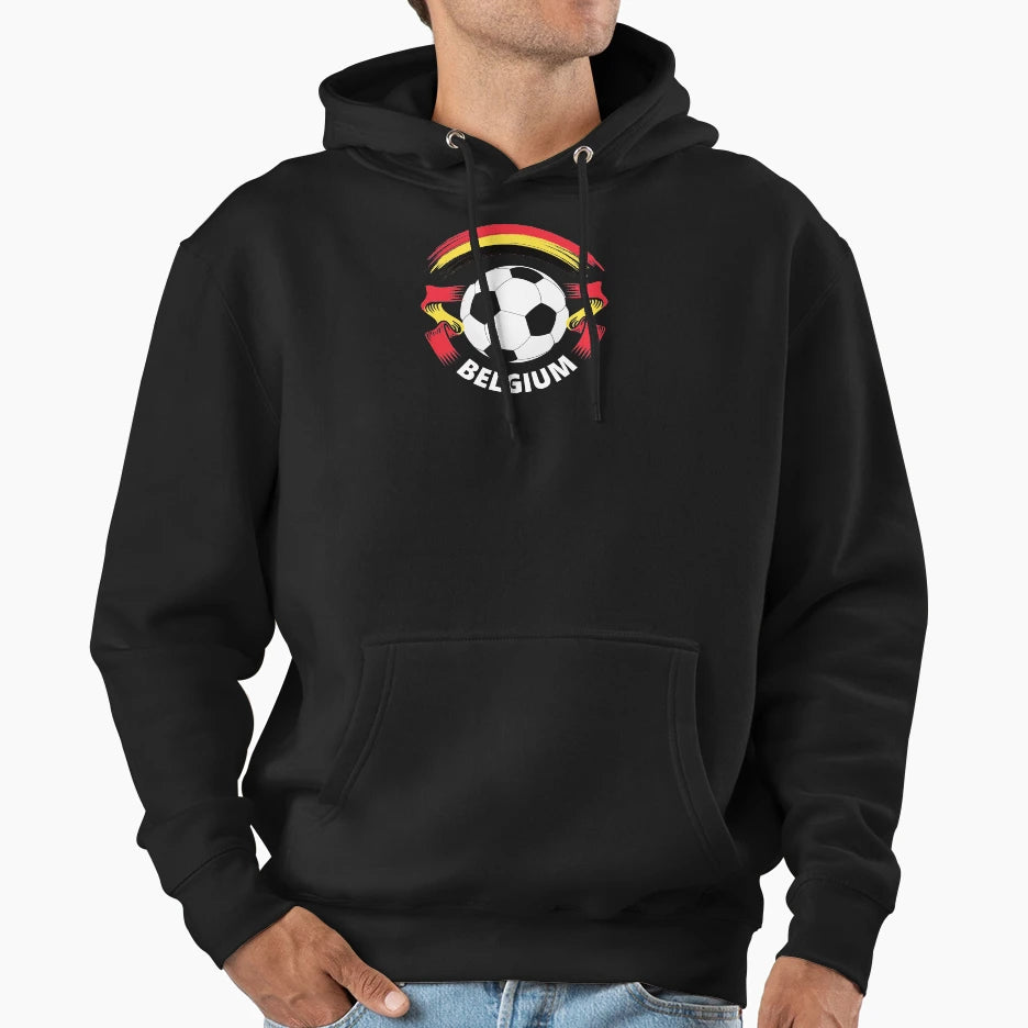 Belgium Football Soccer Fan Flag Hoodie - Casual Everyday Wear Men Women - T-Shirt, Sweatshirt, Hoodie