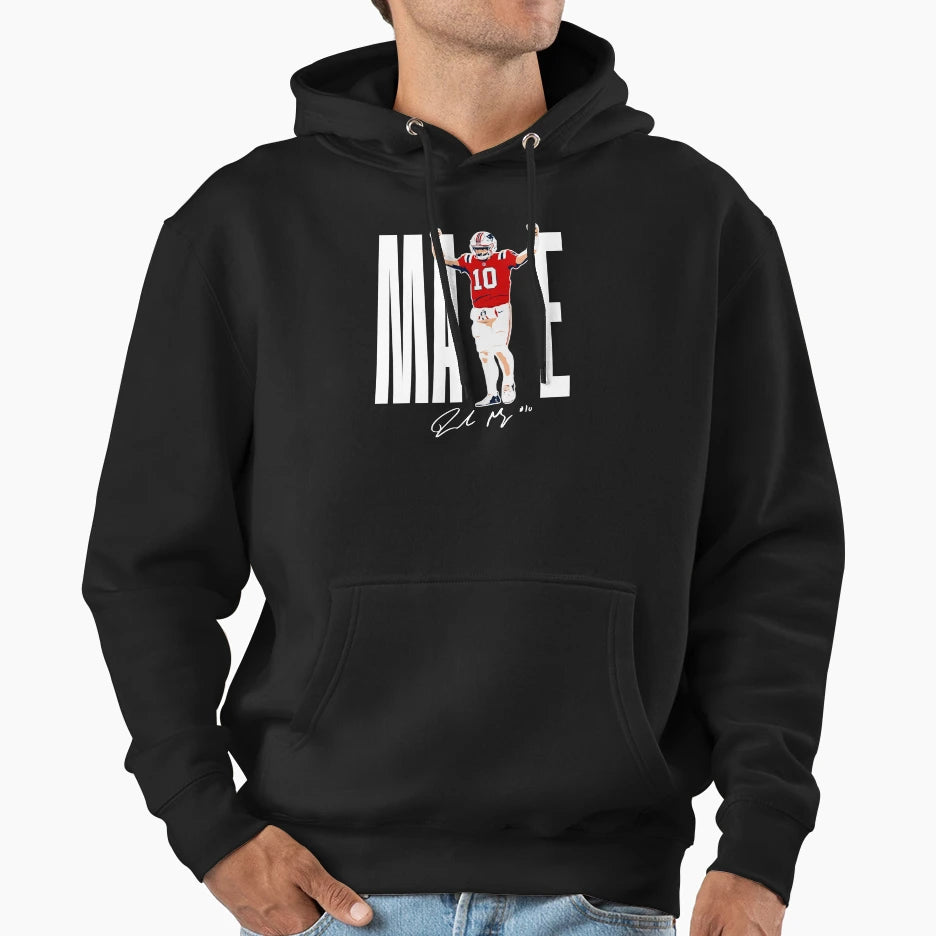 New England Football Maye Hoodie - Aesthetic Graphic for Adults - T-Shirt, Sweatshirt, Hoodie