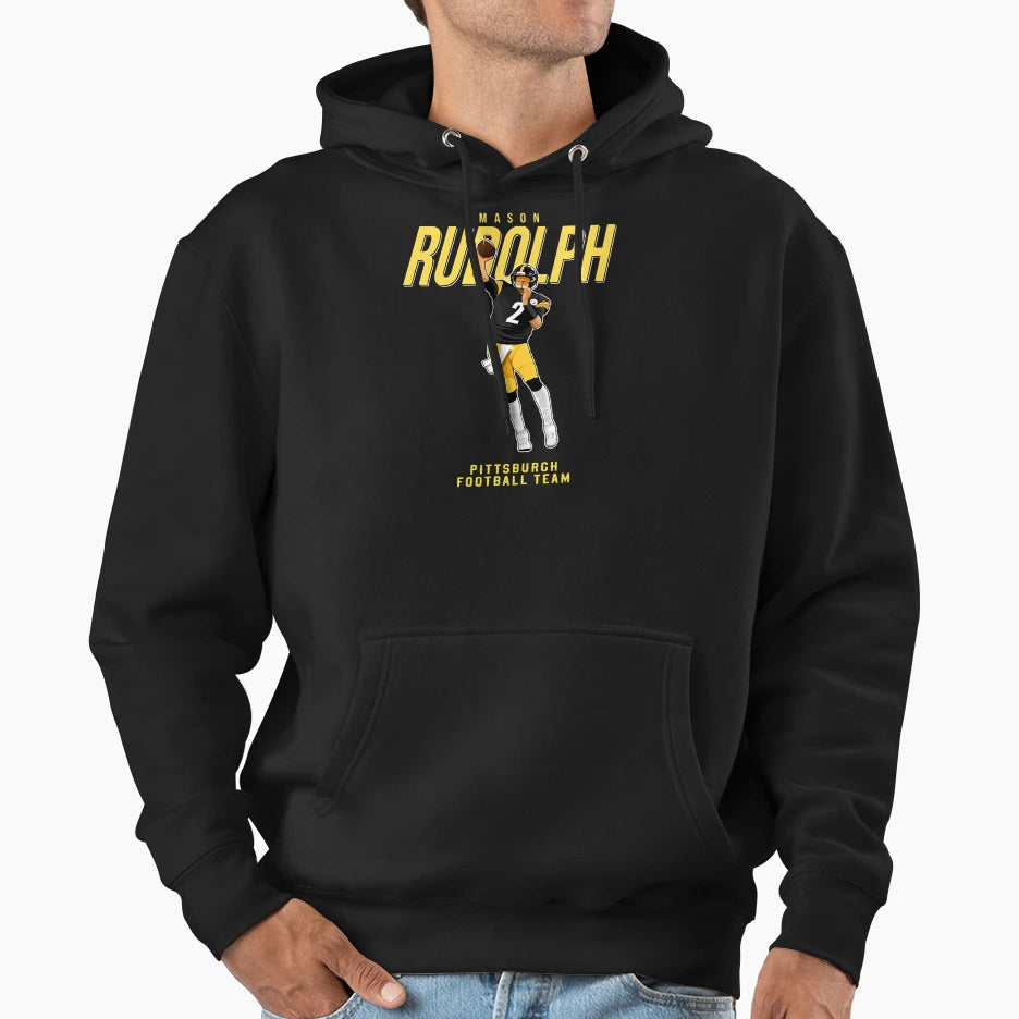 Mason Rudolph 2 Pittsburgh Football Team Hoodie - Streetwear Style Unisex - T-Shirt, Sweatshirt, Hoodie