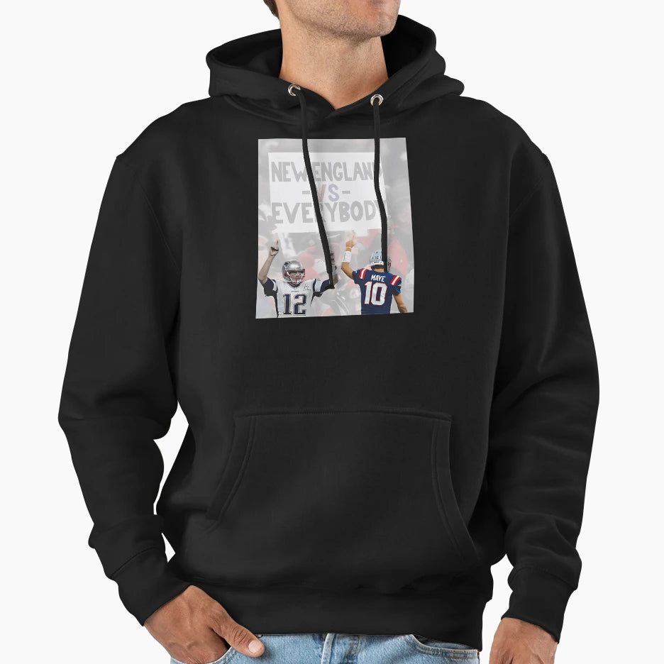 New England Vs Everybody Football Hoodie - Novelty Apparel for Adults - T-Shirt, Sweatshirt, Hoodie