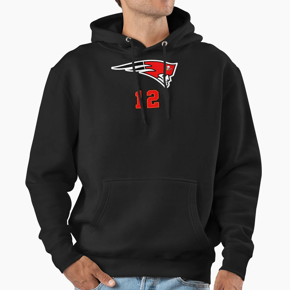 Half Patriots Half Buccaneers T-Shirt - Unique Graphic Men Women - T-Shirt, Sweatshirt, Hoodie