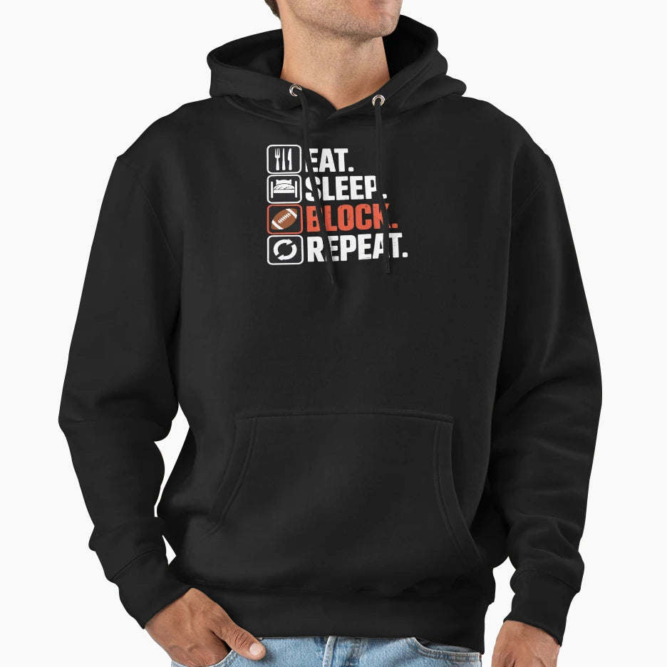 Lineman Football Player Offensive Hoodie - Minimalist Print for Adults - T-Shirt, Sweatshirt, Hoodie