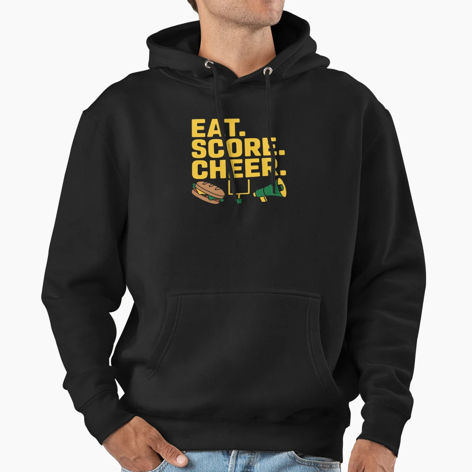 Eat Score Cheer Football Fan Gear Hoodie - Custom Art Print Men Women - T-Shirt, Sweatshirt, Hoodie