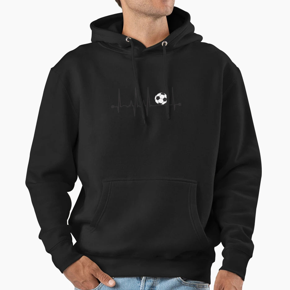 Soccer Heartbeat Hoodie - Trendy Graphic for Adults - T-Shirt, Sweatshirt, Hoodie