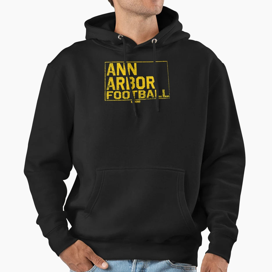 Ann Arbor Football College Town Hoodie - Custom Art Print Men Women - T-Shirt, Sweatshirt, Hoodie
