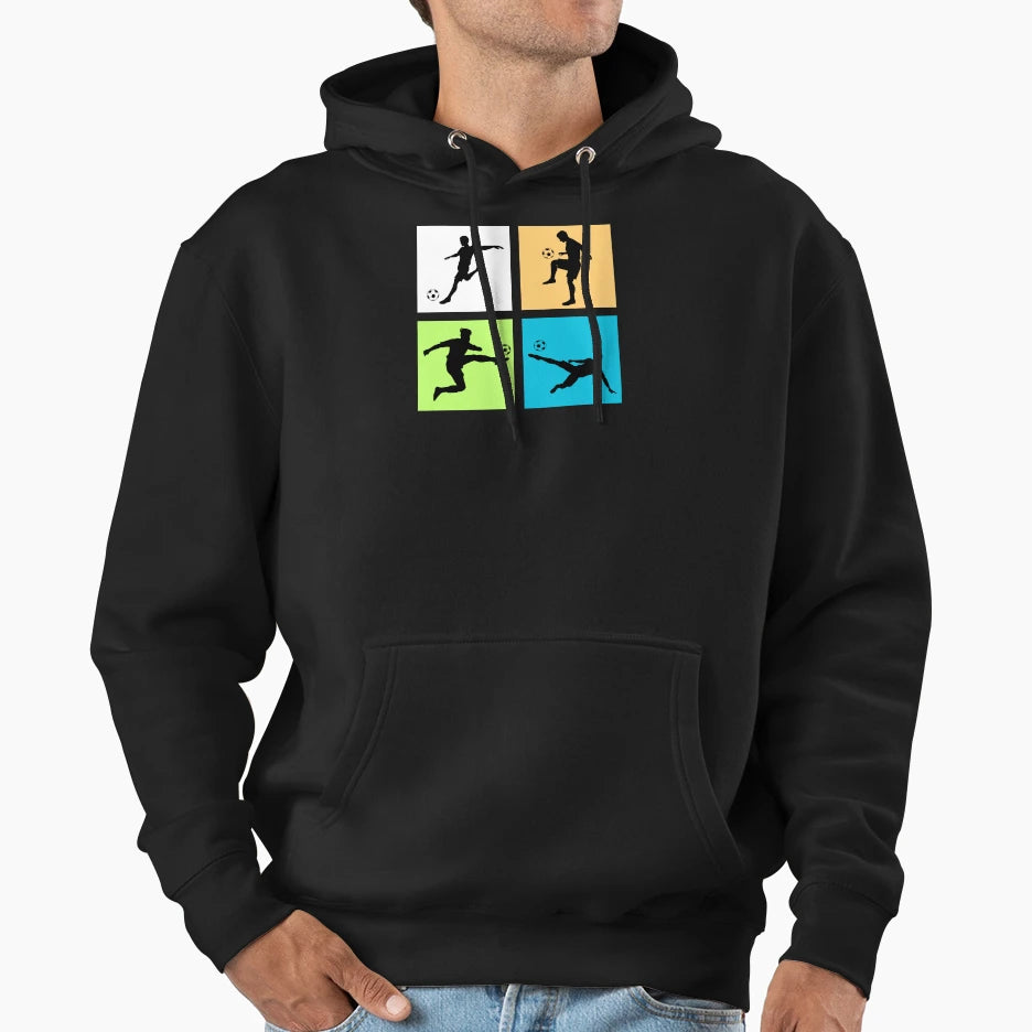 Football Players Soccer Action Hoodie - Custom Art Print for Adults - T-Shirt, Sweatshirt, Hoodie