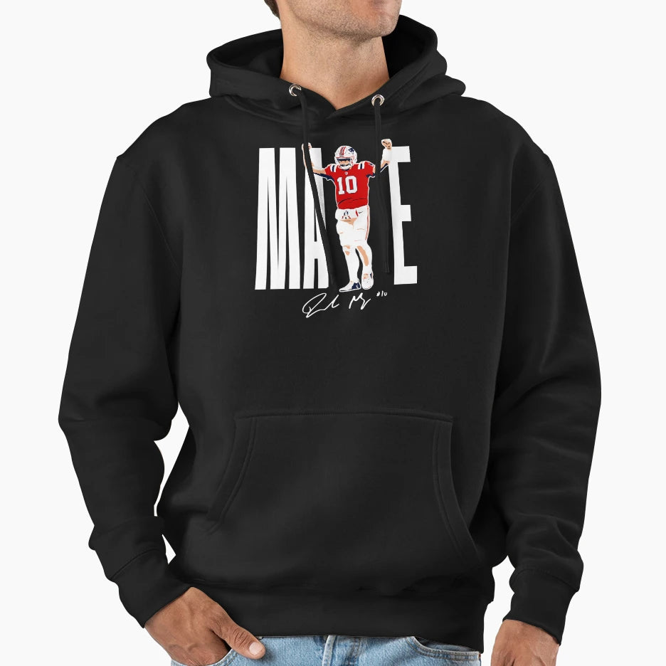 New England Football Maye Hoodie - Custom Art Print for Adults - T-Shirt, Sweatshirt, Hoodie