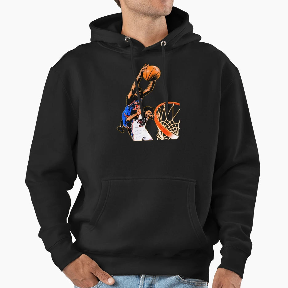 Mitchell Robinson Knicks Slam Dunk Hoodie - Trendy Graphic for Adults - T-Shirt, Sweatshirt, Hoodie