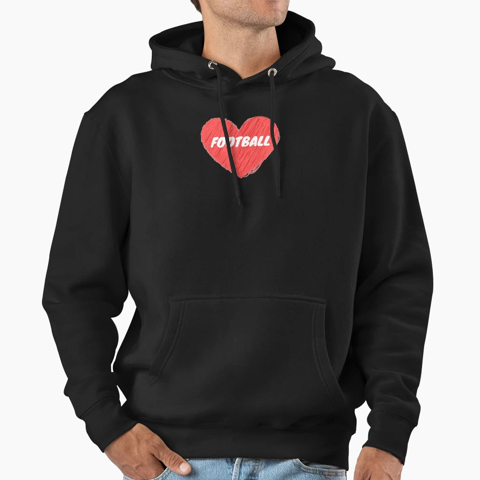 I Love Football Hoodie - Custom Art Print for Adults - T-Shirt, Sweatshirt, Hoodie
