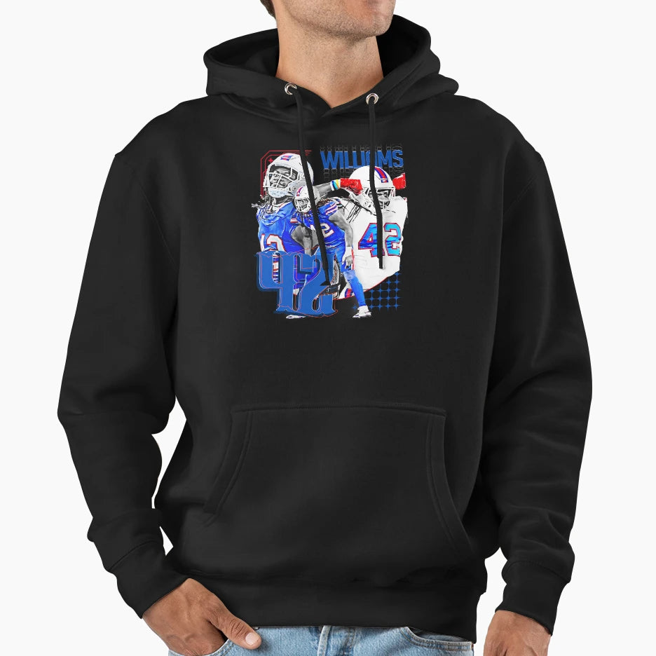 D Williams Football Player 1 Hoodie - Unique Graphic for Adults - T-Shirt, Sweatshirt, Hoodie