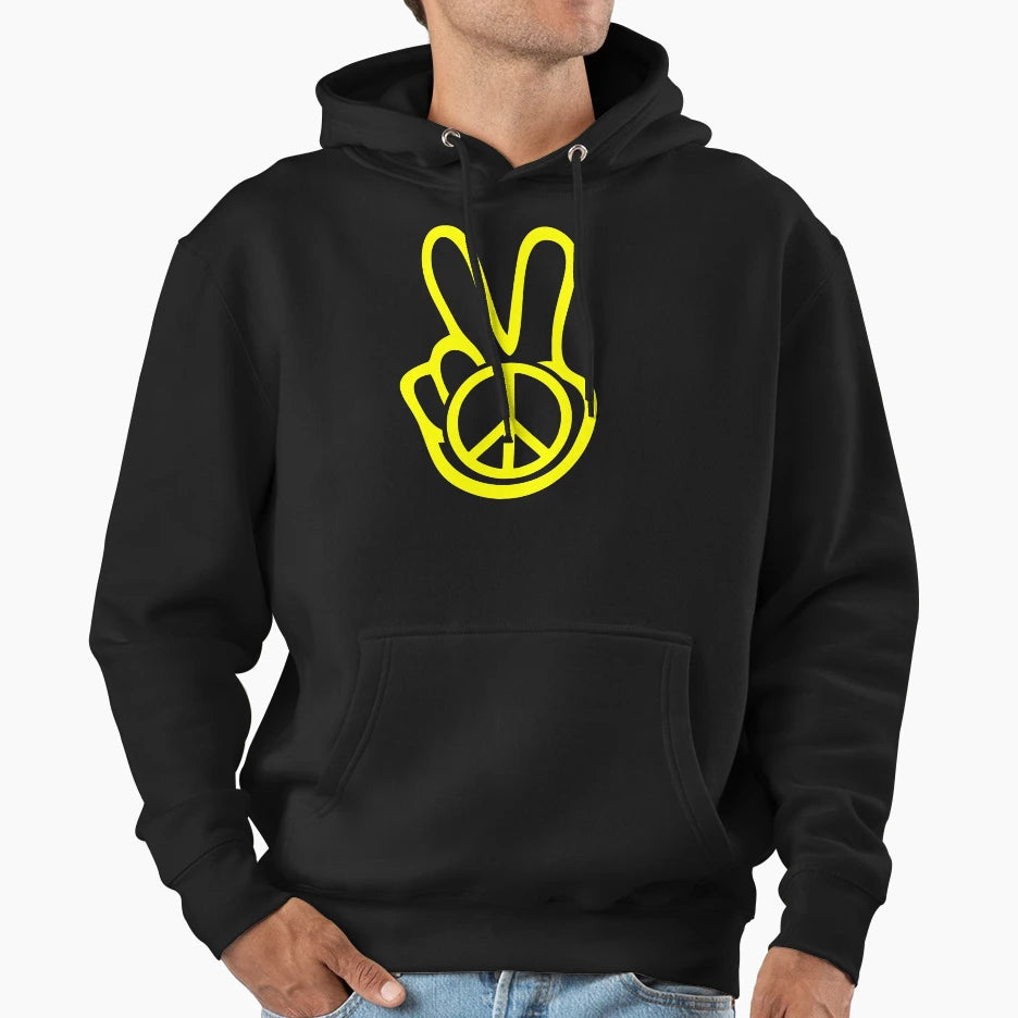 60S Peace Sign Hoodie - Casual Everyday Wear Men Women - T-Shirt, Sweatshirt, Hoodie