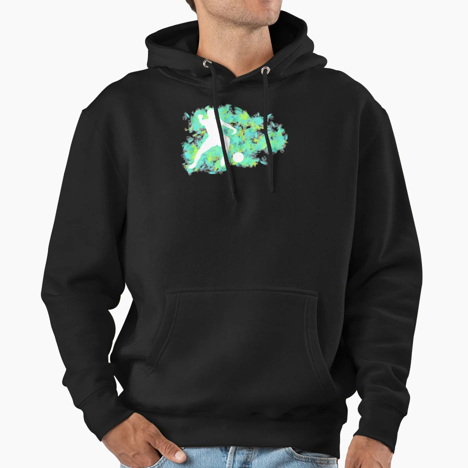 Soccer Player As Silhouette Hoodie - Casual Everyday Wear Unisex - T-Shirt, Sweatshirt, Hoodie