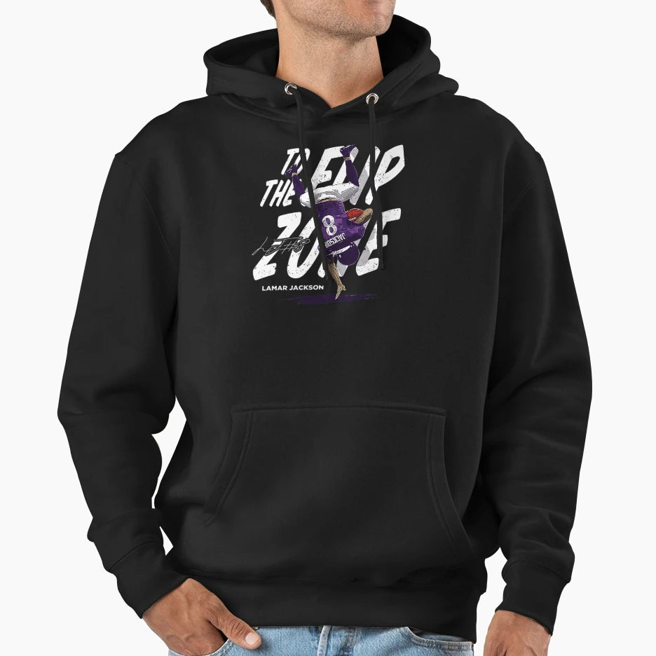 Lamar Baltimore Flip Zone Hoodie - Novelty Apparel Men Women - T-Shirt, Sweatshirt, Hoodie