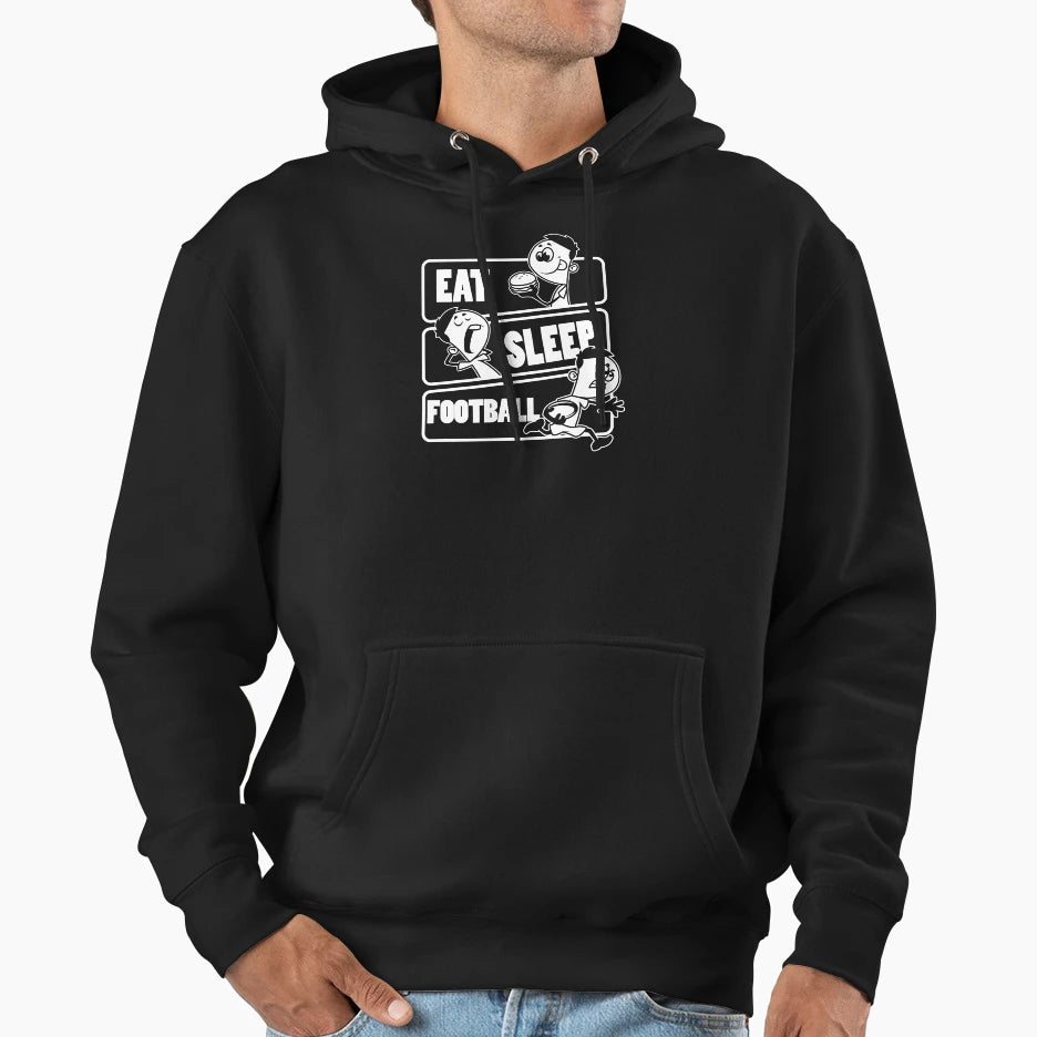 Eat Sleep Football American Foot Hoodie - Custom Art Print for Adults - T-Shirt, Sweatshirt, Hoodie