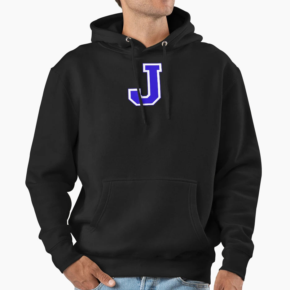 Varsity Letter J Hoodie - Fun Novelty Design Men Women - T-Shirt, Sweatshirt, Hoodie