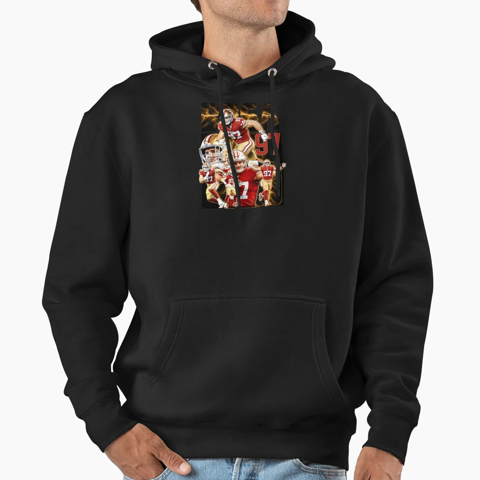 Defensive End Player 97 Touchdown Hoodie - Trendy Graphic Men Women - T-Shirt, Sweatshirt, Hoodie