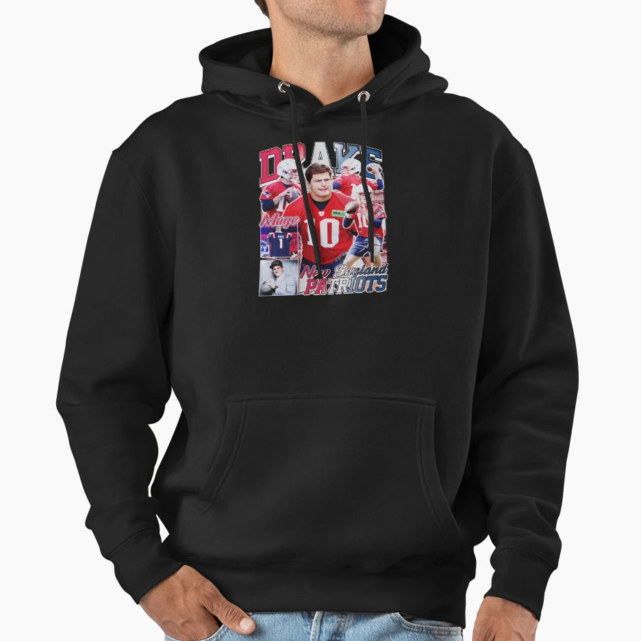 Drake Maye New England Collage Hoodie - Custom Art Print Men Women - T-Shirt, Sweatshirt, Hoodie