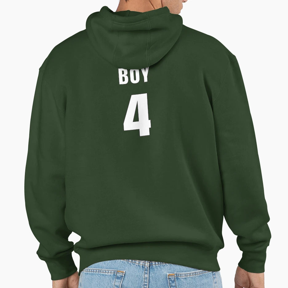 Number 4 Back Hoodie - Fun Novelty Design for Adults - T-Shirt, Sweatshirt, Hoodie