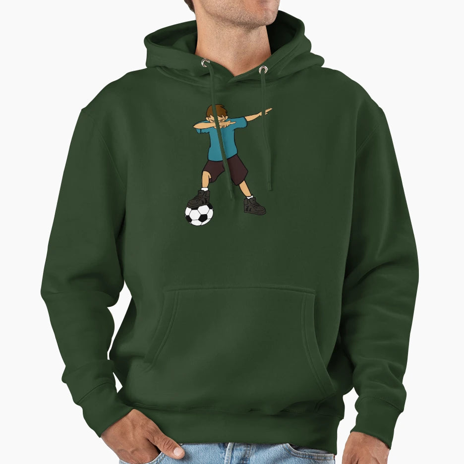 Dabbing Soccer Artwork Football Player Hoodie - Aesthetic Graphic Unisex - T-Shirt, Sweatshirt, Hoodie