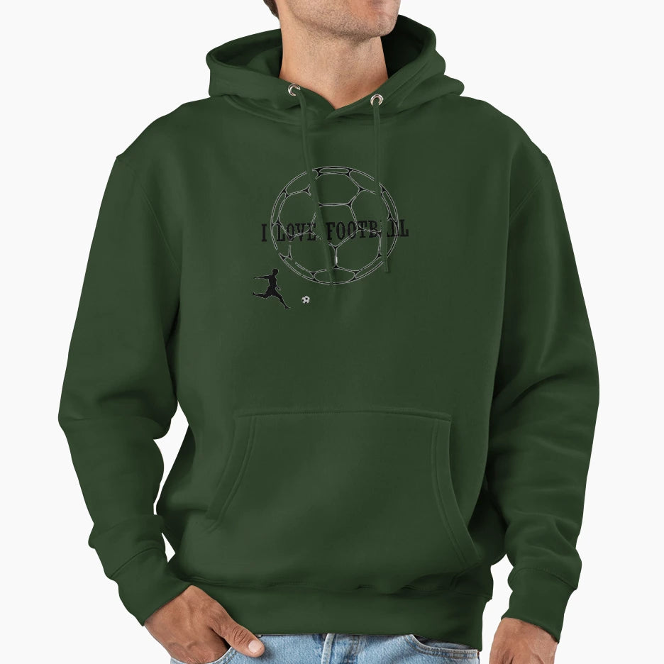 I Love Football Hoodie - Aesthetic Graphic for Adults - T-Shirt, Sweatshirt, Hoodie